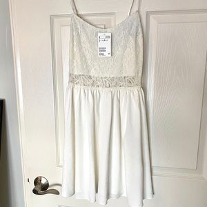 H&M white lace top dress.